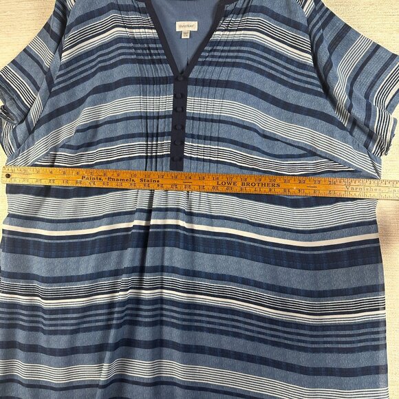 Avenue Womens SZ 26/28 Blue & White Striped Capsule Coastal Everyday Basic Dress - Picture 4 of 13
